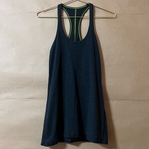 Lululemon | Ruched Gathered Back Racerback Tank Top Scoop Neck Grey Size 8